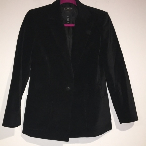 Black velvet blazer-Studio by Liz Claiborne petite - Picture 1 of 7